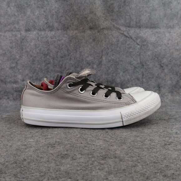 Converse Shoes Womens 6 Sneakers Casual Chuck Taylor All Star Double Tongue Gray - Picture 2 of 12